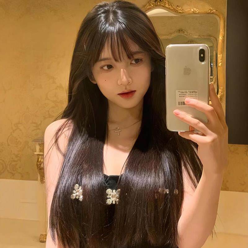 假发女长发黑长直自然光头可用空气刘海lolita甜美全头逼真长直发