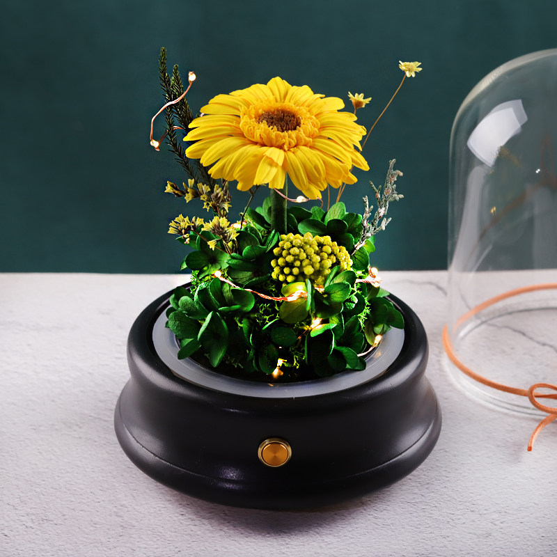 中高考礼物向日葵永生花花束干花真花高级感摆件送老师同学毕业季