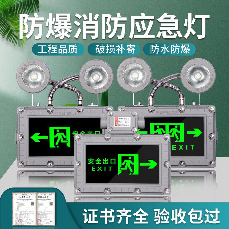 防爆双头应急灯低压防爆12v24v36vled消防照明安全出口疏散指示牌