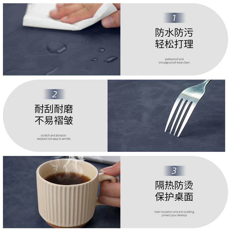 折边皮革办公桌垫鼠标垫超大号护腕商务写字台桌布笔记本电脑桌垫