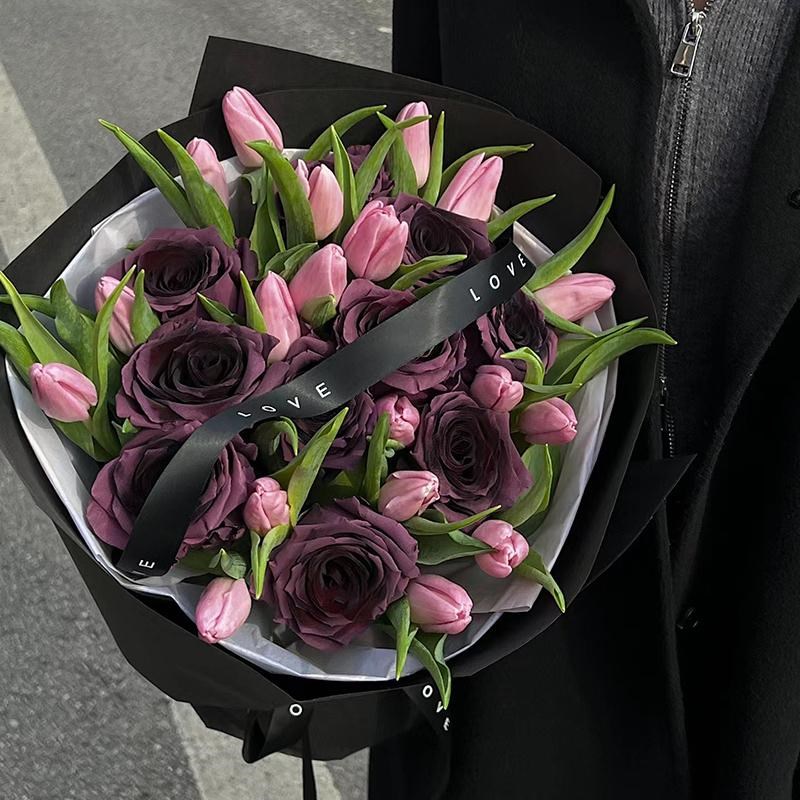 永生花乌梅子酱郁金香花束仿真香皂花送女朋友闺蜜高级感生日礼物