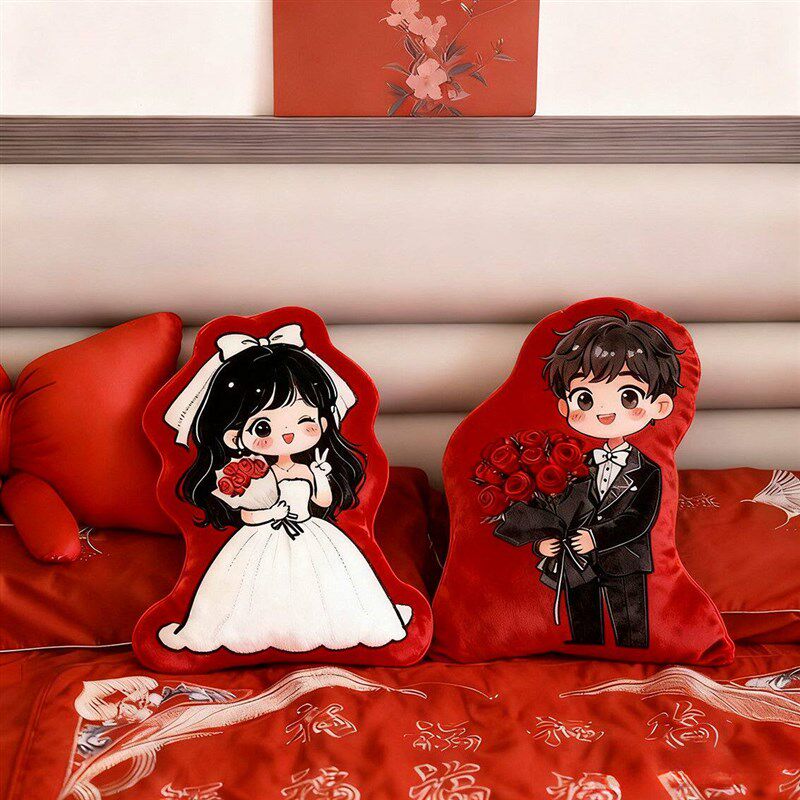 压床娃娃结婚一对新款高档婚礼婚房喜娃摆件婚庆婚床新婚礼物抱枕