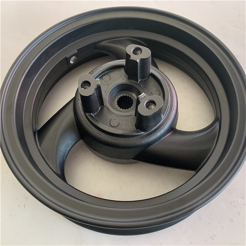 踏板机车轮毂鬼火125轮毂GY6125后2.50X10寸轮毂铝轮轮胎一套