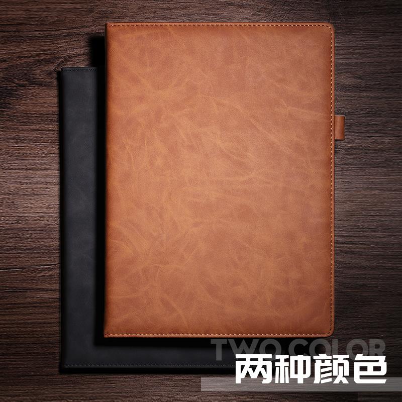 可定制A4笔记本子超大加厚高档商务黑皮大号皮面记事本软硬超厚工