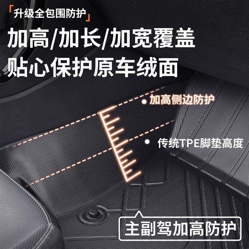 tpe汽车脚垫七座专用全包围防滑垫子车内防水地垫防脏车垫2024款