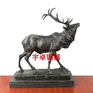 宇卓铜器 铜鹿 家居摆饰 欧式工艺礼品摆饰 别墅样板房饰品 站鹿