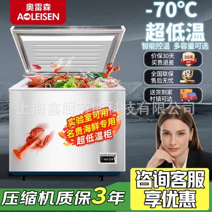 奥雷森超低温冰箱零下-70度科研医用商用冰柜立式超低温冰柜168L