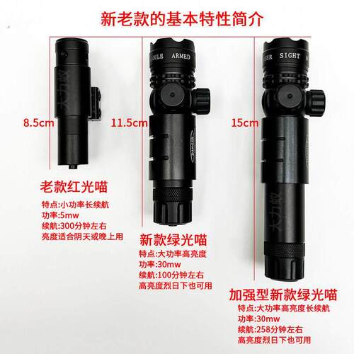 加强型新款绿光瞄准器强光高亮激光红外线精准激光可调节精度配件