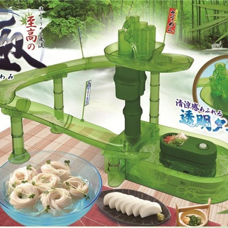 竹筒旋转滑梯流水素面机家用迷你面线机冷面凉面机回旋甜品寿司台