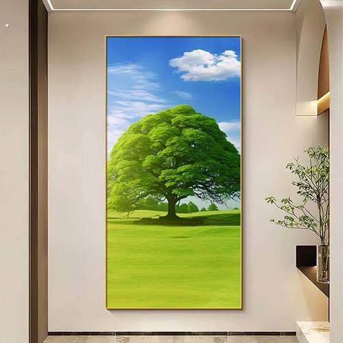 入户森林装饰画小走廊过道树林现代小路挂画玄关清新自然风景简约