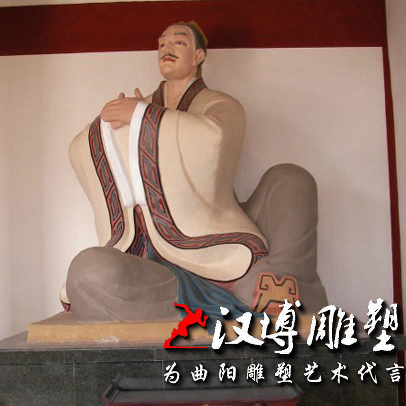 玻璃钢仿铜人物雕塑古代名人塑像景观园林吴秉鉴历史名人塑像定制