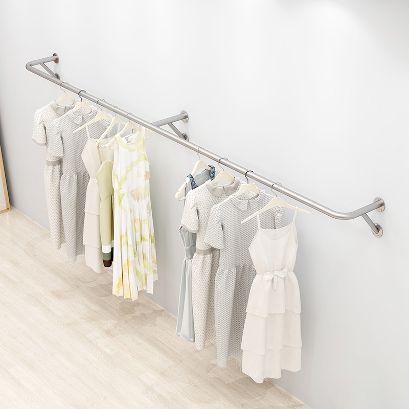 服装店展示架上墙侧挂不锈钢壁挂式女装童装专用货架网红挂衣架子