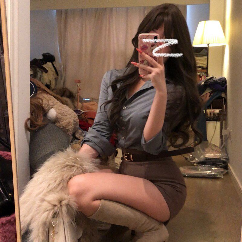 荔桃想睡觉ya 高智感姐姐韩女气质衬衫~收腰修身高腰短裤套装