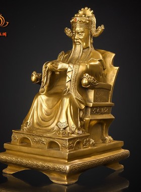 纯铜彩绘龙五爷广济龙王财神佛像五龙王铜像大号广济龙王招财摆件