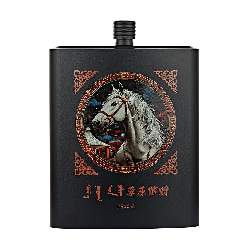 蒙古316不锈钢酒壶游牧风便携式户外随身304酒瓶加厚3 5斤装白酒