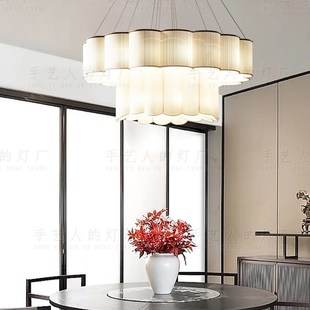 新中式 餐厅客厅卧室民宿餐饮商铺茶室禅意布艺吊灯 中国风创意个性