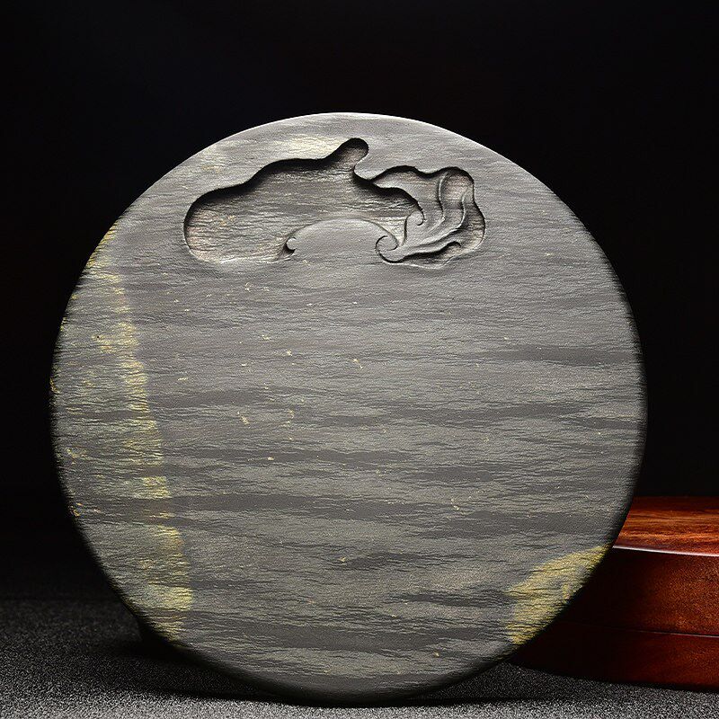 名师纯手工雕刻天然原石老坑眉子坑眉纹珍藏高档安徽歙县文房四宝