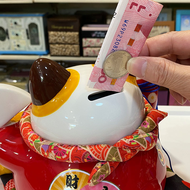 千万两招财猫摆件红色开业礼品发财猫新居乔迁店铺收银台装饰摆设
