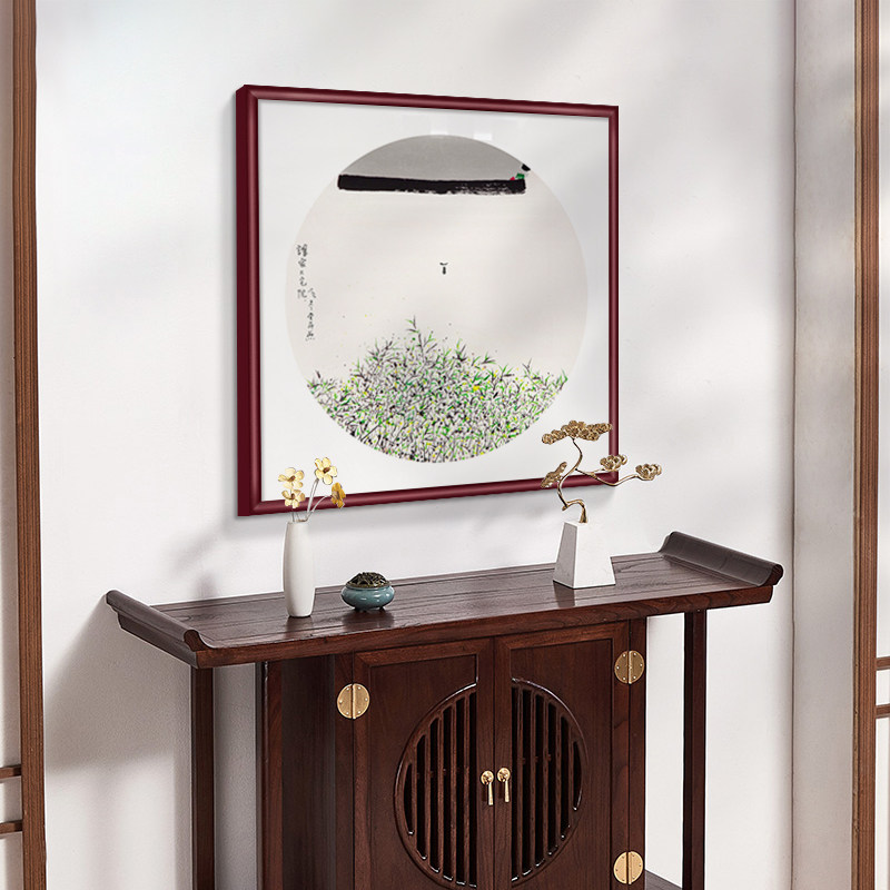 吴冠中水墨画新中式进门玄关装饰画斗方餐厅饭店民宿挂画堂前燕