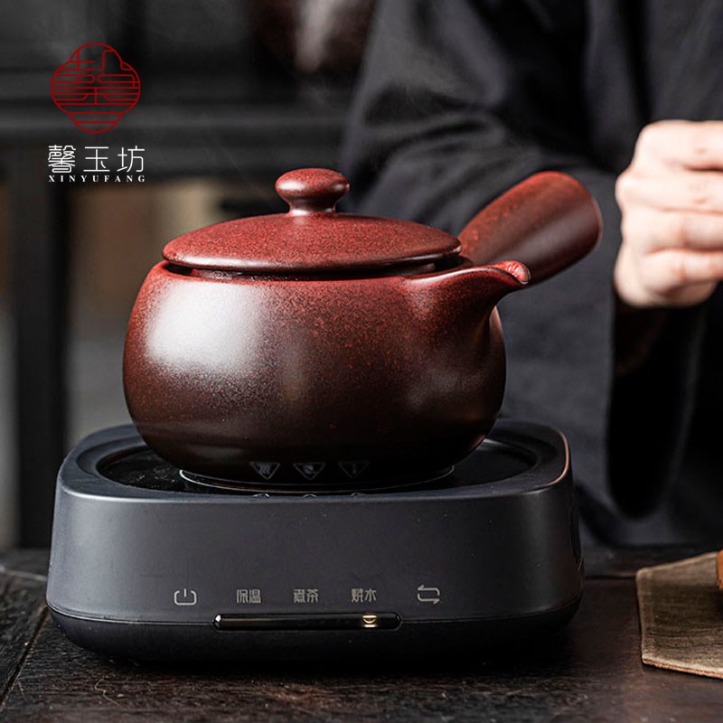 煮奶茶罐罐茶大容量围炉煮茶壶侧把陶壶陶罐明火可干烧电陶炉专用