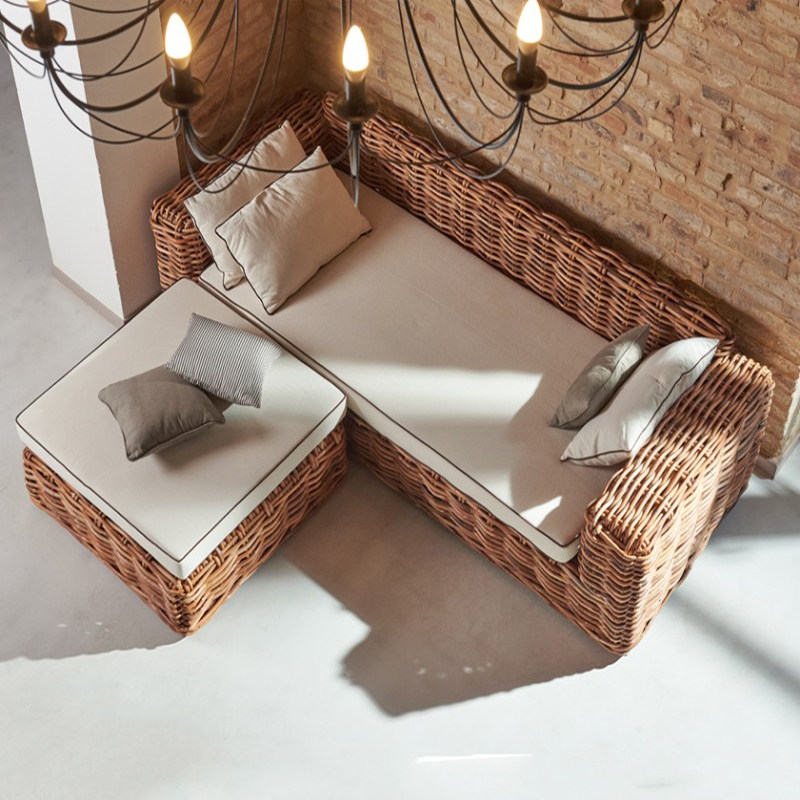 户外沙发组合庭院别墅阳台藤椅茶几家具露天花园防水防晒藤编休闲