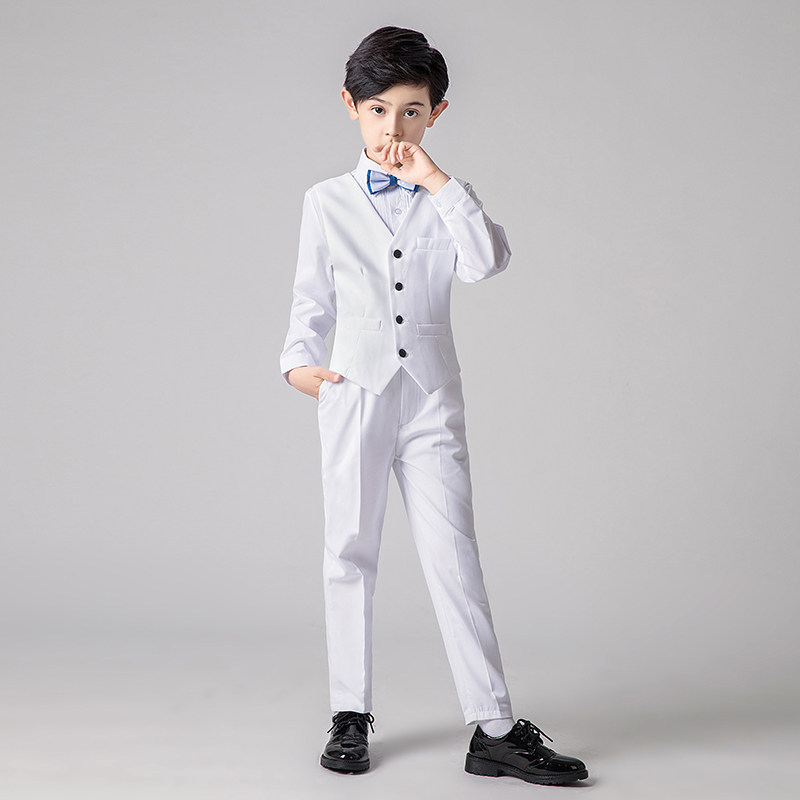 儿童礼服男孩西装马甲套装小主持人钢琴演出服男童花童中大童秋冬