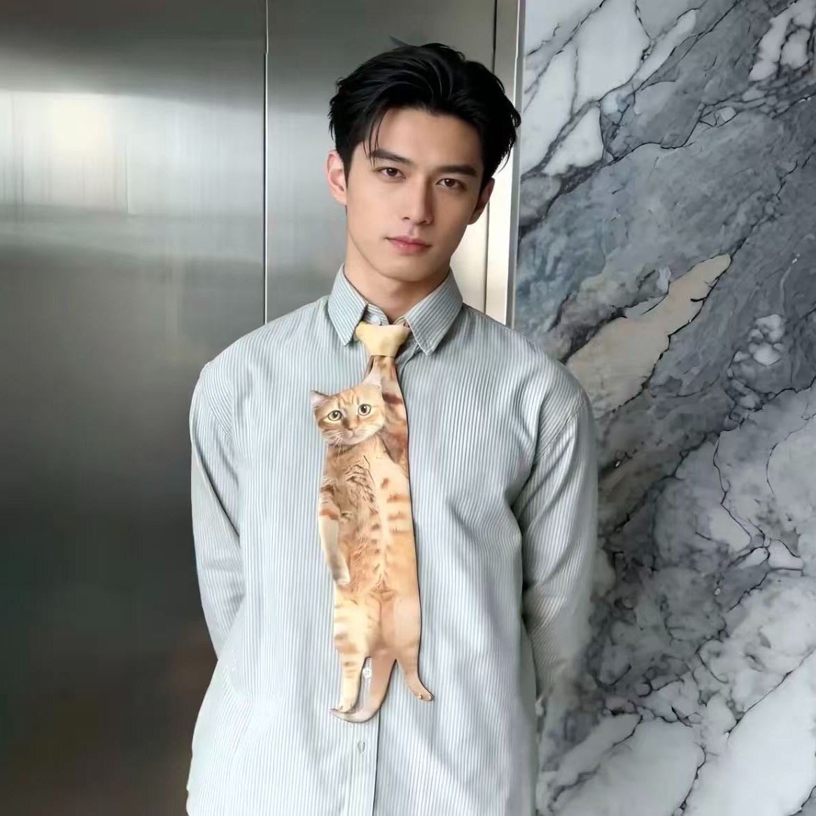 小猫咪打领带创意猫形抽象领结