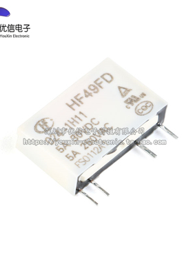 宏发继电器 HF49FD- 005 012 024-1H11 1组常开5A 4脚