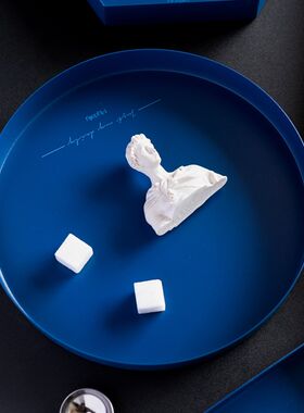 北欧放香薰托盘轻奢客厅门口玄关钥匙收纳摆件高级感创意西餐盘子