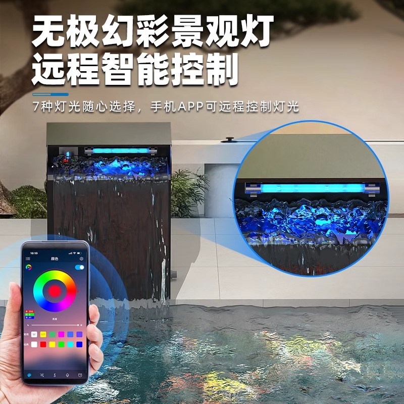 庭院瀑布造景过滤器不锈钢瀑布式过滤箱景观水循环系统外置净水器