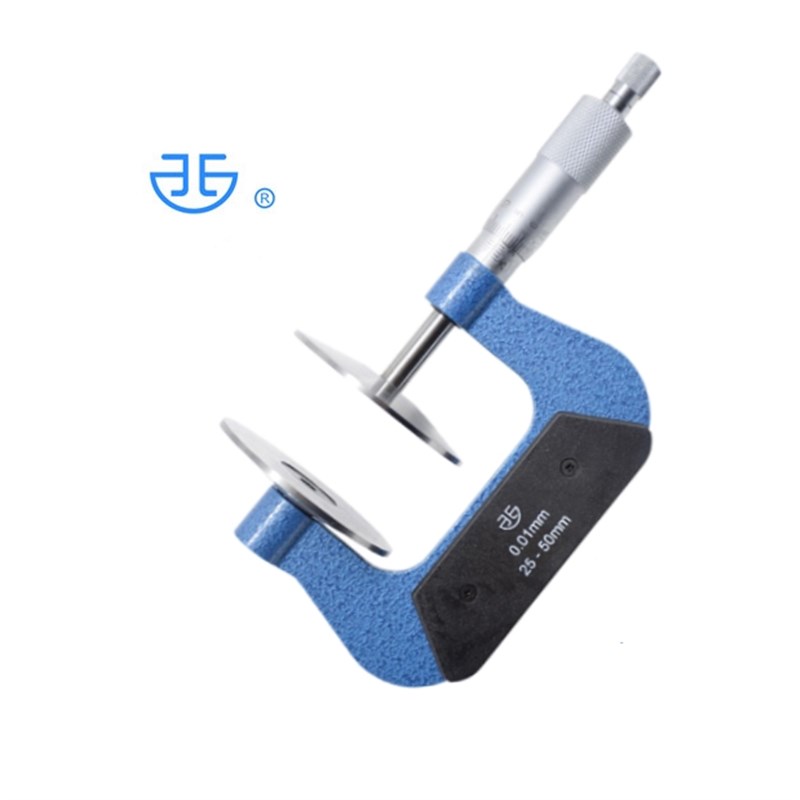 青海青量大盘头公法线外径千分尺 测纸厚透明薄片工具 0-25mm0.01