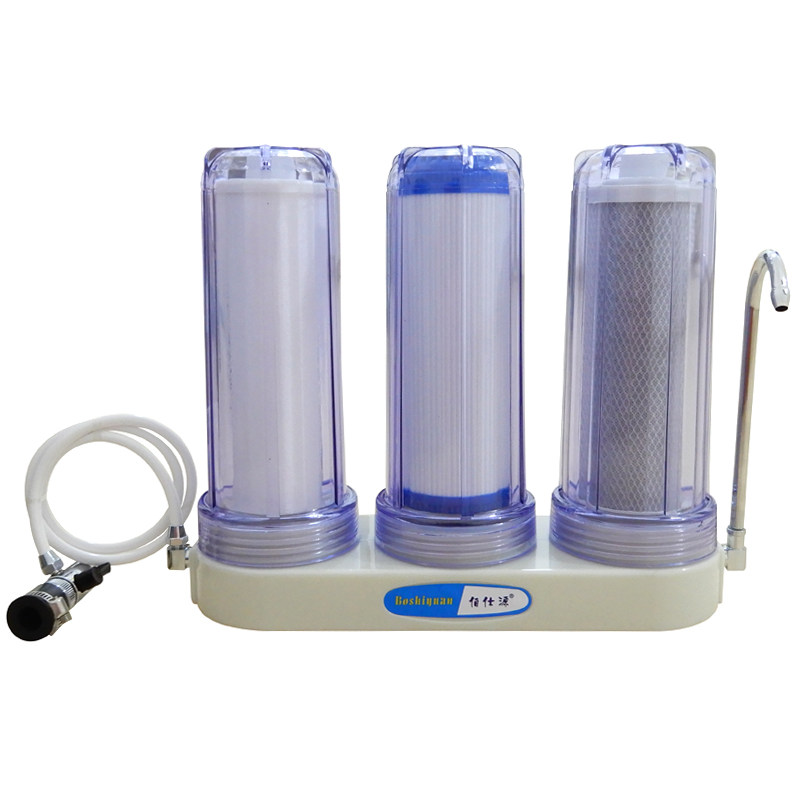 伯仕源008B型家用厨房三筒厨房净水器三级过滤器滤水器去除重金属