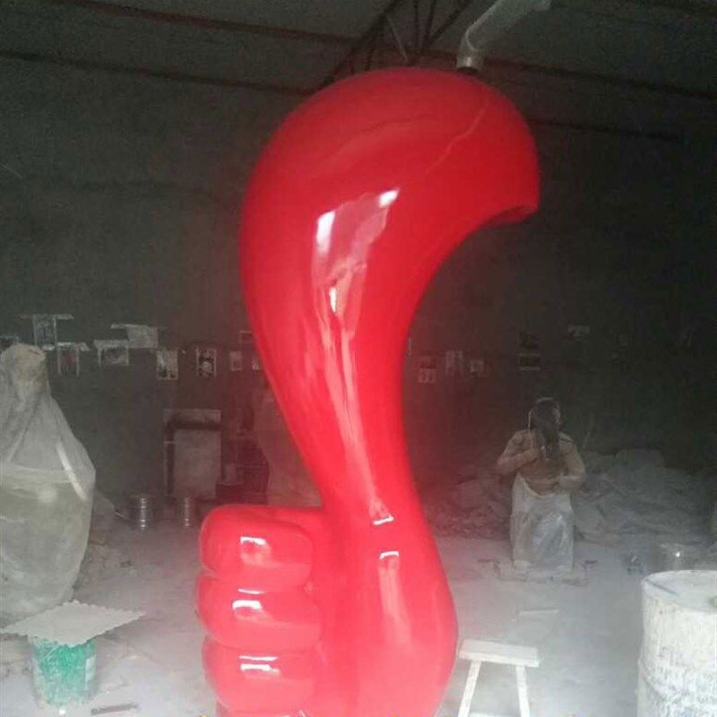 石膏设计定制抽象手指雕像定做大拇指标志性卡通雕塑订彩绘摆件
