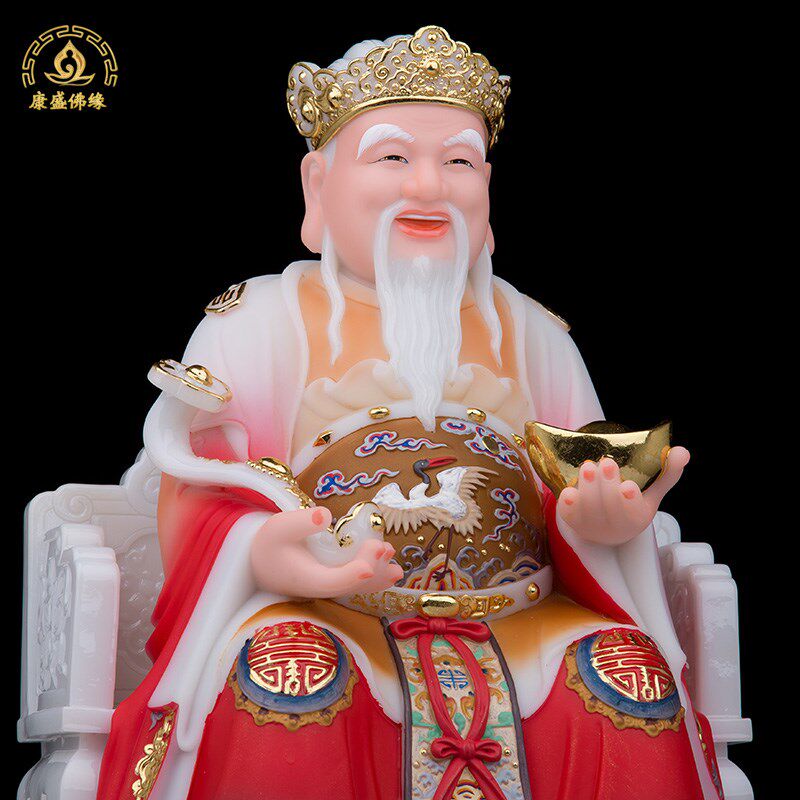汉白玉土地公土地婆神像福德正神佛像土地爷爷奶奶家用国风摆件