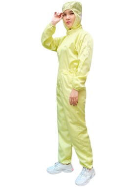 无尘服连体有口袋带鞋男女全身套装喷漆服橙色工业粉尘连体防尘服