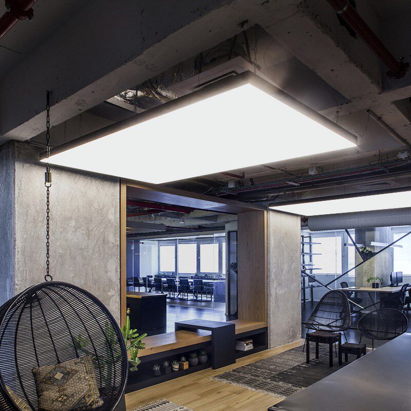简约led吊灯正方形办公室工作室会议室健身房商场超市工程照明灯
