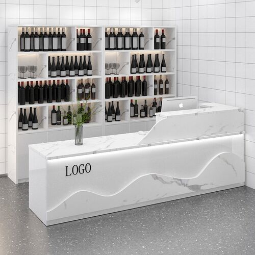 饭店吧台收银台一体带转角酒柜公司酒店商用柜台餐饮店前台接待台