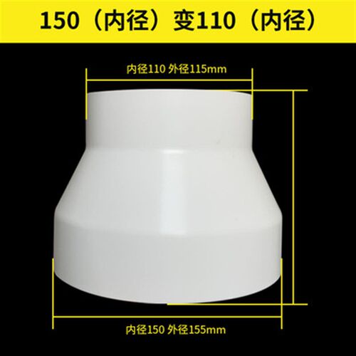 160 180PVC管道变径头大小头异经接头75 100变150油烟机110 125圈