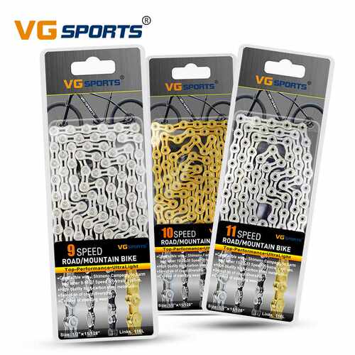 VG Sports 8 9 10 11速自行车链条山地公路全镂空半镂空金色链条