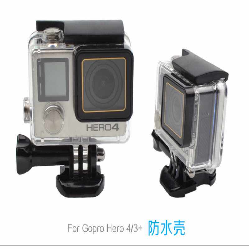 Gopro运动相机配件适gopro hero3+ 4防水壳潜水保护框防水保护壳