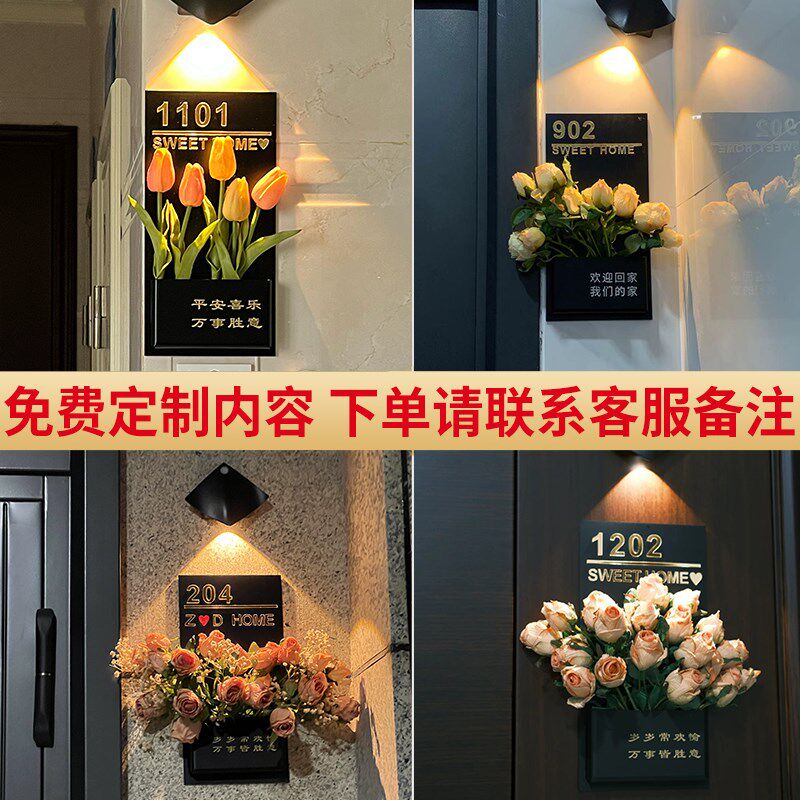 2025年新款门牌号乔迁新居家用入户门口温馨装饰高级感酒店包厢包