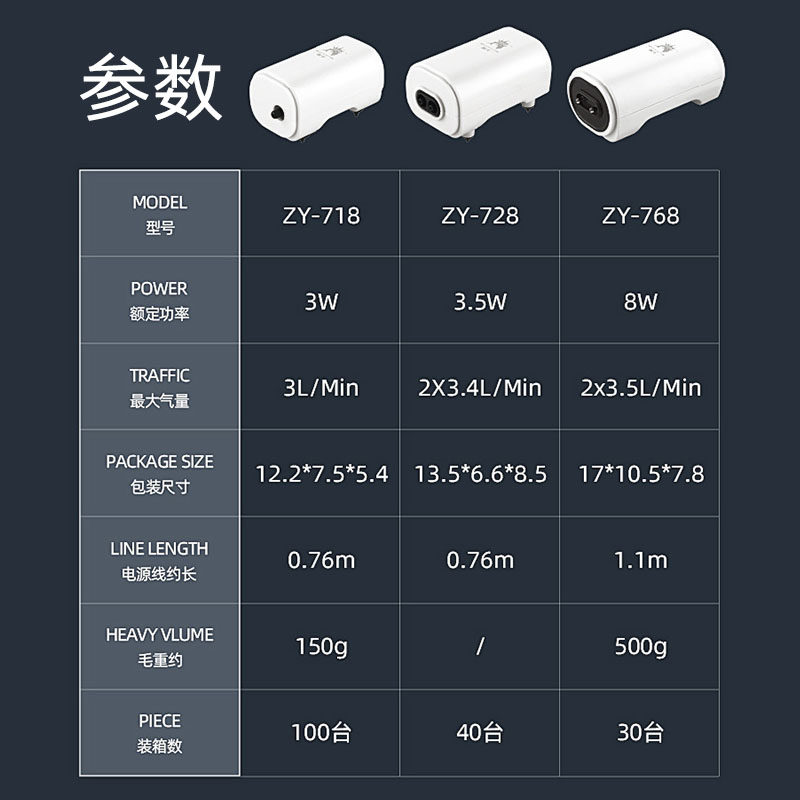鱼缸增氧机氧气泵 养鱼小型打氧超静音循环气泵交直流制氧器