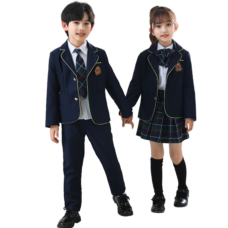 儿童校服套装小学生班服订制男女童英伦风西装外套秋季幼儿园园服