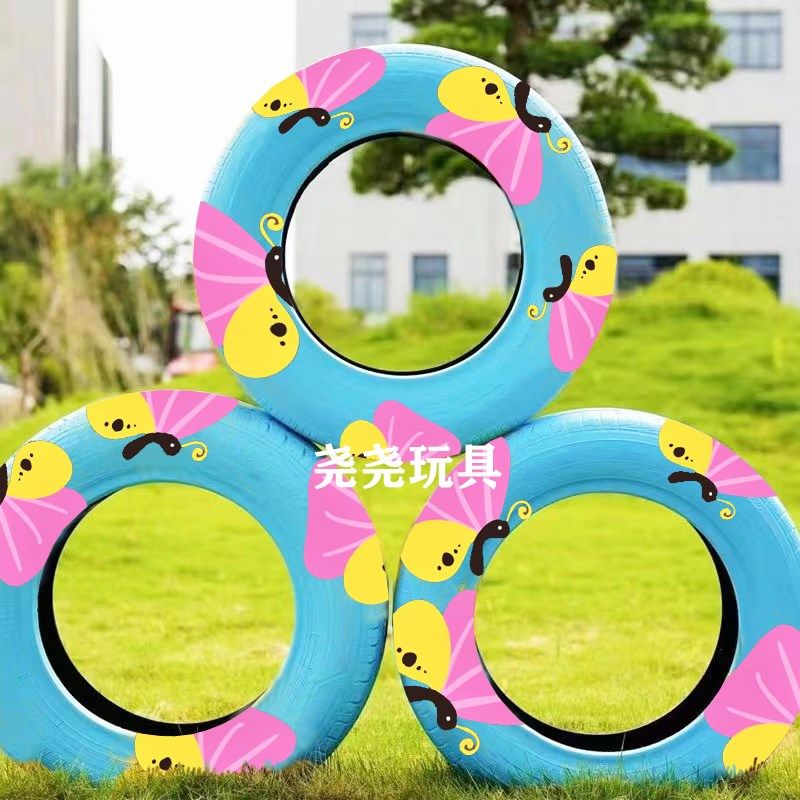庭院花园种植花盆种植槽DIY轮胎彩绘改造花坛户外花园装饰摆件
