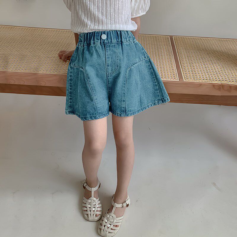 女童短裤夏季外穿2024新款儿童夏装牛仔五分裤洋气小女孩休闲裤子