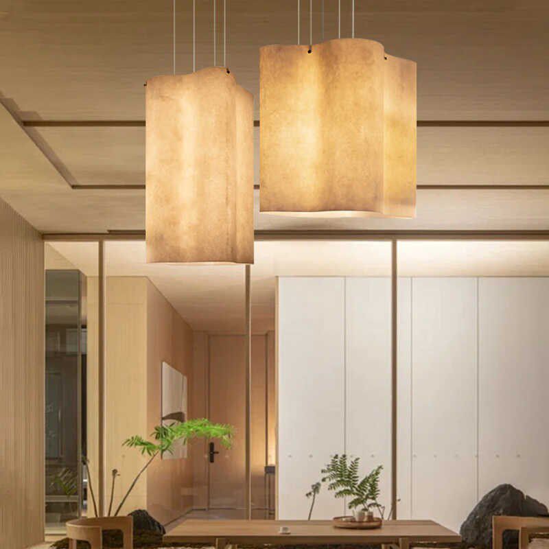 日式侘寂创意客厅餐厅灯卧室民宿茶室禅意包厢餐饮工程布艺灯具