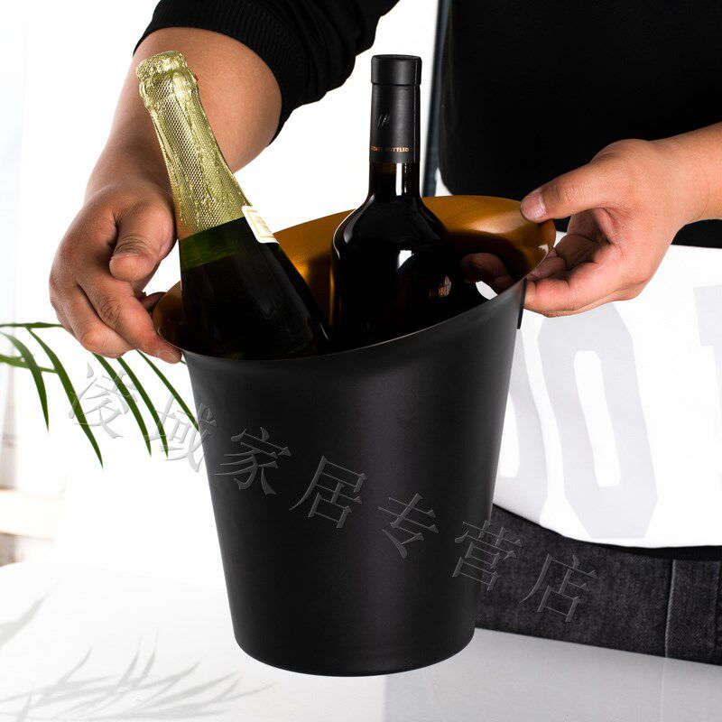 升级不锈钢斜口香槟桶欧式红酒冷却器酒吧ktv冰酒桶清酒冰镇装饰