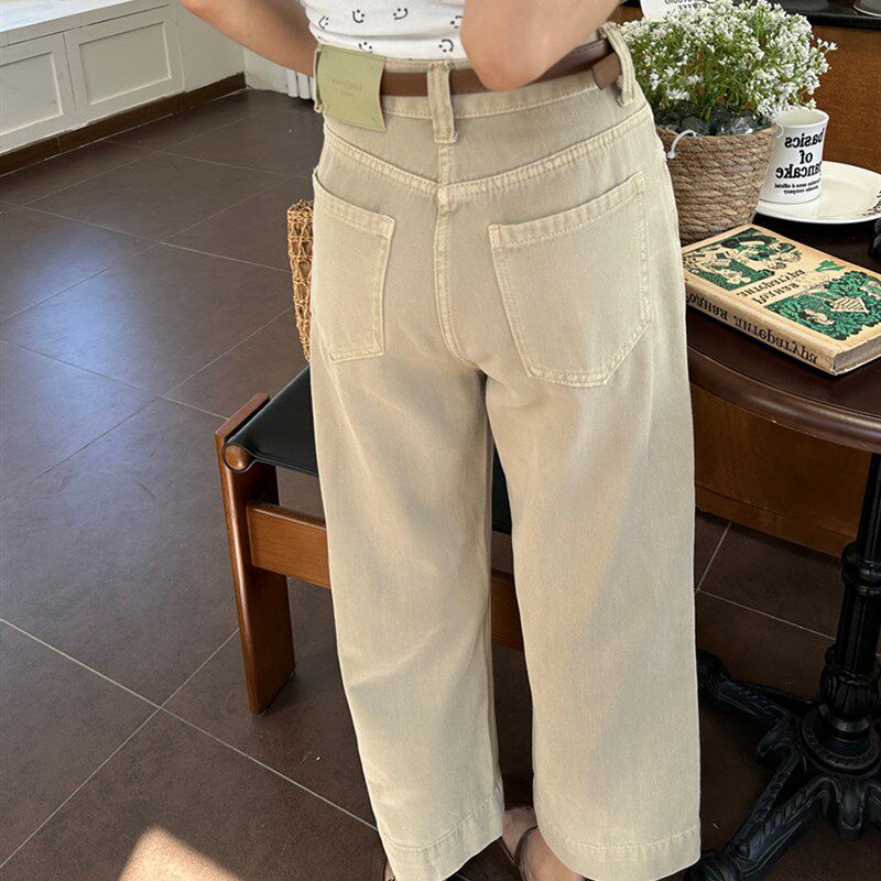 工装裤女款2024新款夏季大码梨形身材宽松显瘦美式休闲阔腿九分裤