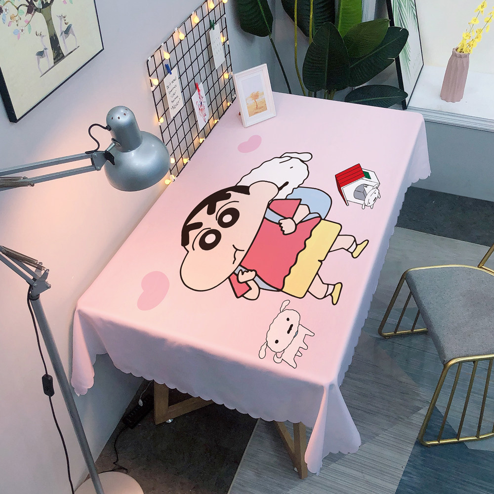 卡通小新少女桌布小清新可爱动漫餐桌布日式学生宿舍书桌垫定制