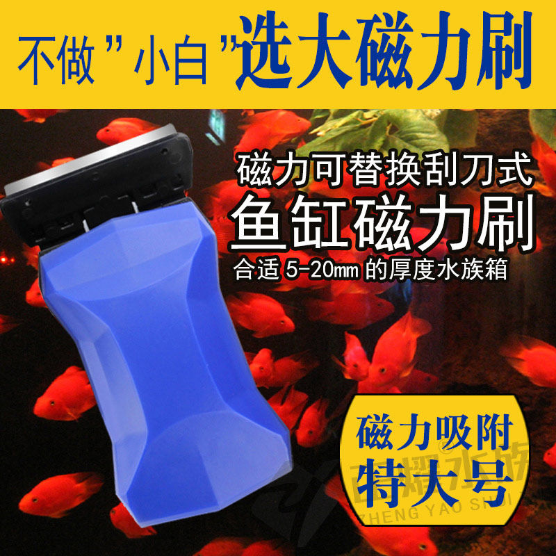 鱼缸刷磁力刷擦缸器超强磁力缸刷水族箱玻璃清洗刷子双面除藻刮刀